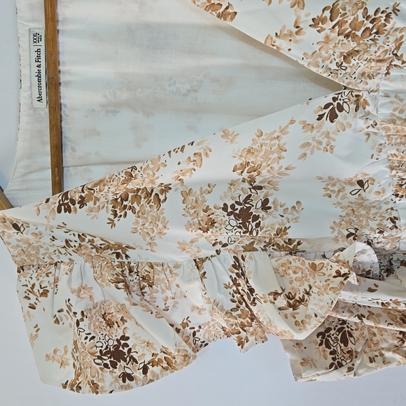 Abercrombie & Fitch Flutter Ruffle Sleeve Midi Poplin Dress XXXL 3X Cottagecore - Picture 6 of 13